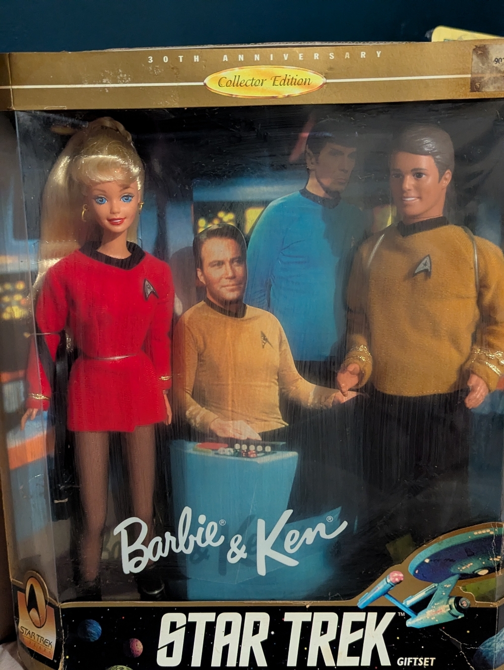 Barbie Star Trek Doll in Red Dress with Gold Accents